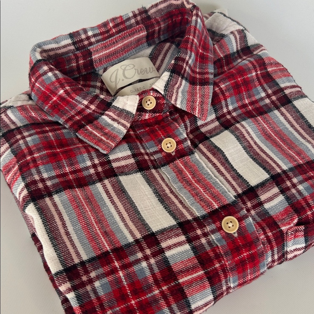 J. Crew Classic Long Sleeve Plaid Shirt Women's Size 4